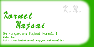 kornel majsai business card